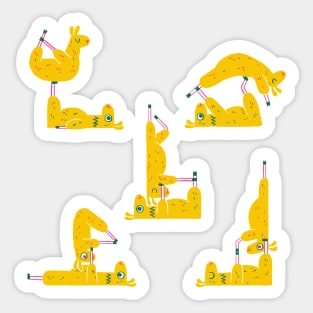 Yoga Llamas Sticker